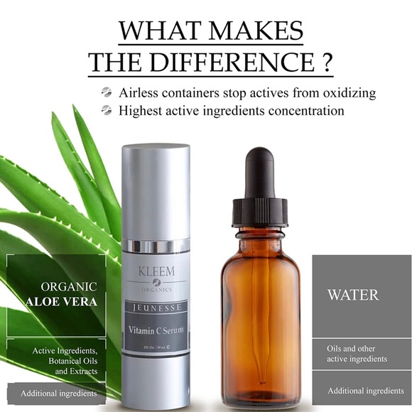 Kleem ORGANIC VITAMIN C SERUM for Face + Hyaluronic Acid. Potent Anti-Aging seru - Picture 2 of 3